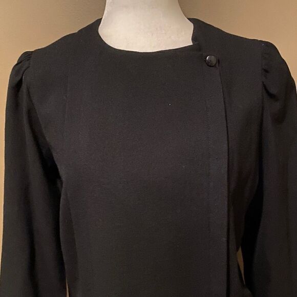 Billy Jack For Her Vintage 100% Wool Black Classy Shift Dress Size 9/10 - Picture 7 of 13